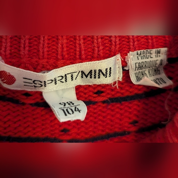 Esprit Mini Red Sweater - Kids Size Small - Picture 3 of 4